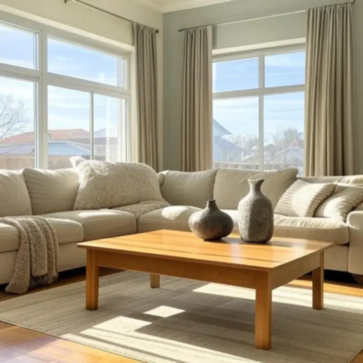 Przytulne wnętrze z naturalnymi tekstyliami i dodatkami do domu