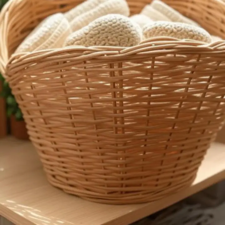 Pleciony kosz domowy w naturalnym kolorze